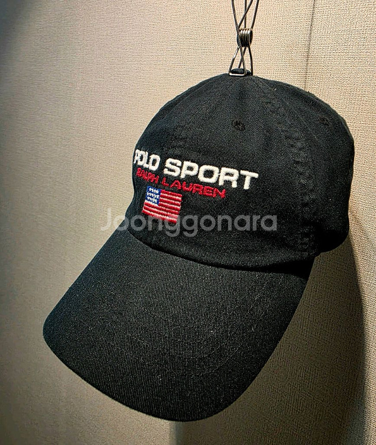 90-00s 폴로스포츠 랄프로렌 스펠아웃 볼캡 블랙--3