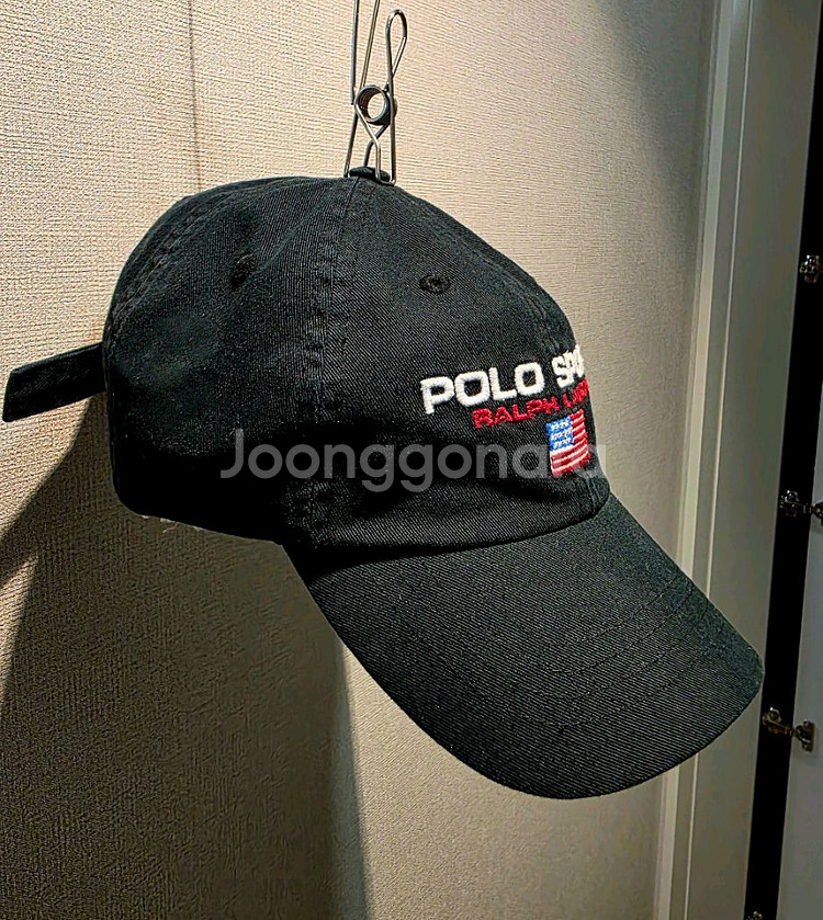 90-00s 폴로스포츠 랄프로렌 스펠아웃 볼캡 블랙--4