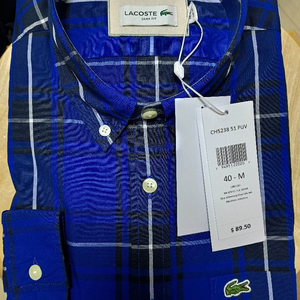 라코스테 슬림핏 포플린 셔츠 (m 40사이즈)