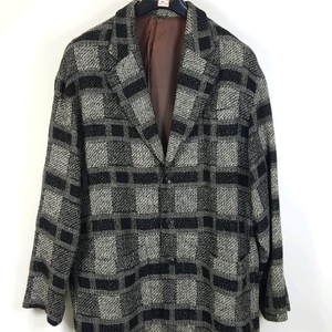 그리슬리 회색 첵크 오버핏 남성 트위드 자켓