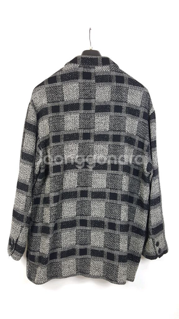 그리슬리 회색 첵크 오버핏 남성 트위드 자켓--1