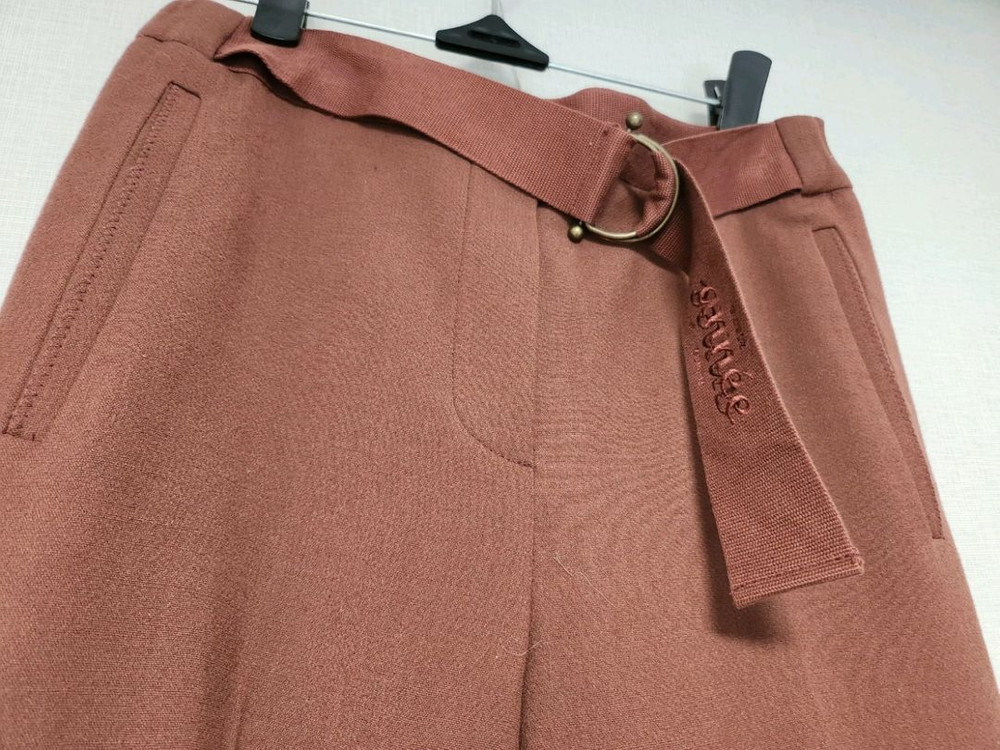 sj 레터링 벨트 포인트 팬츠--2