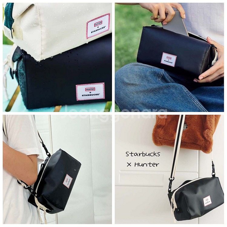 [미사용] 스타벅스x헌터 투웨이 파우치 크로스백 콜라보--6