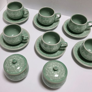 청자 커피 찻잔세트
