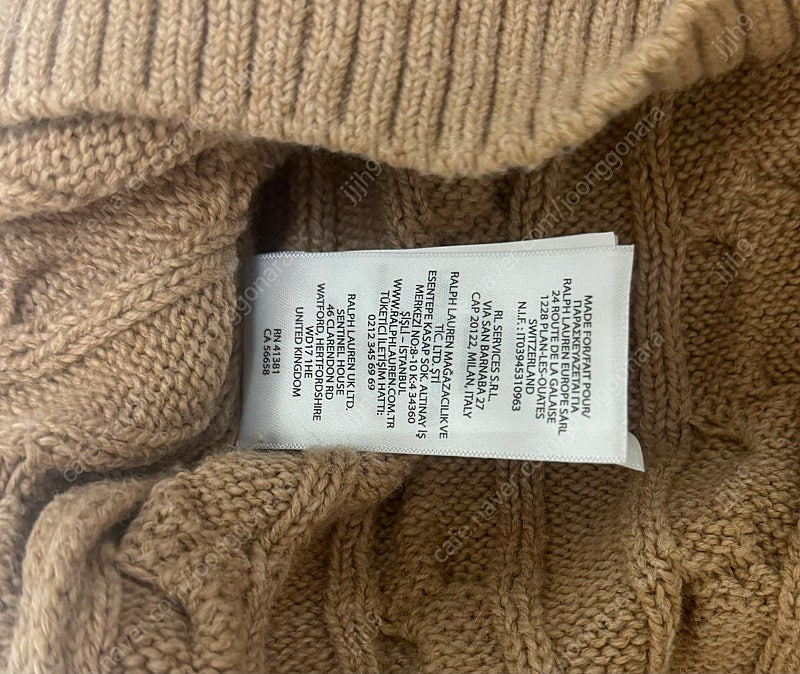 [미착용/새상품]폴로 랄프로렌 브라운 케이블니트--4