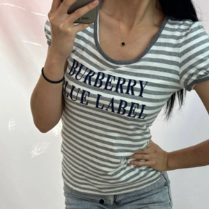 버버리 블루라벨 스트라이프 반팔 티셔츠