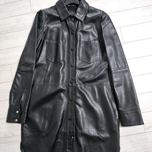 자라 가죽 자켓 원피스