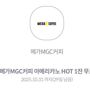 메가커피 아메리카노 hot