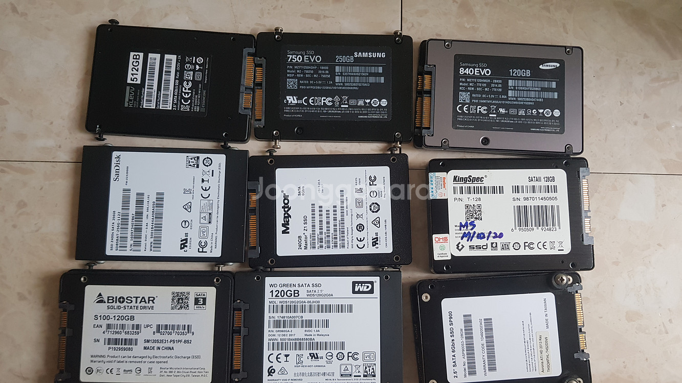 SSD 외산 저장장치 WD 삼성 팝니다 종류별 용량별--0