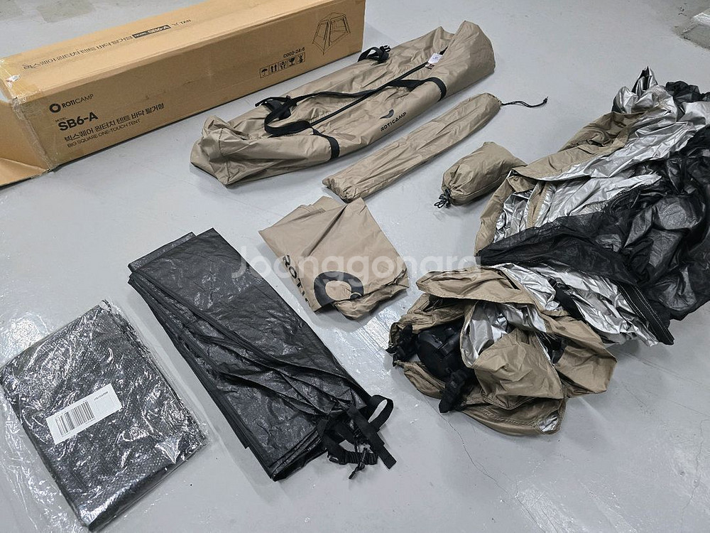 로티캠프 빅스퀘어 텐트 캠핑 솔캠 홀캠 가족 원터치텐트--2