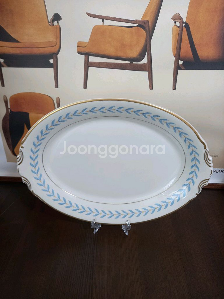 시라쿠스 블루로렐 오발 접시2장(35.5cm 31cm)--1