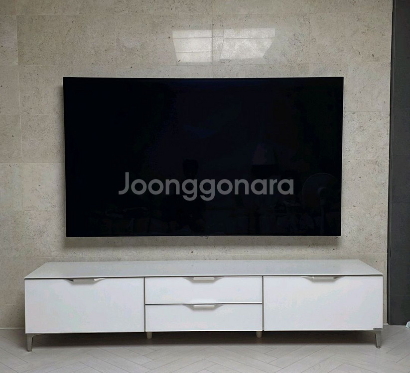 에몬스 사피아노 화이트 거실장 A급--0