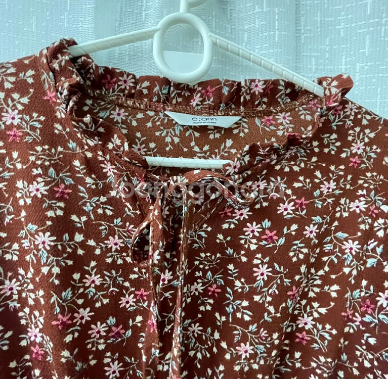 원피스정리)진브라운 플라워패턴 원피스--3