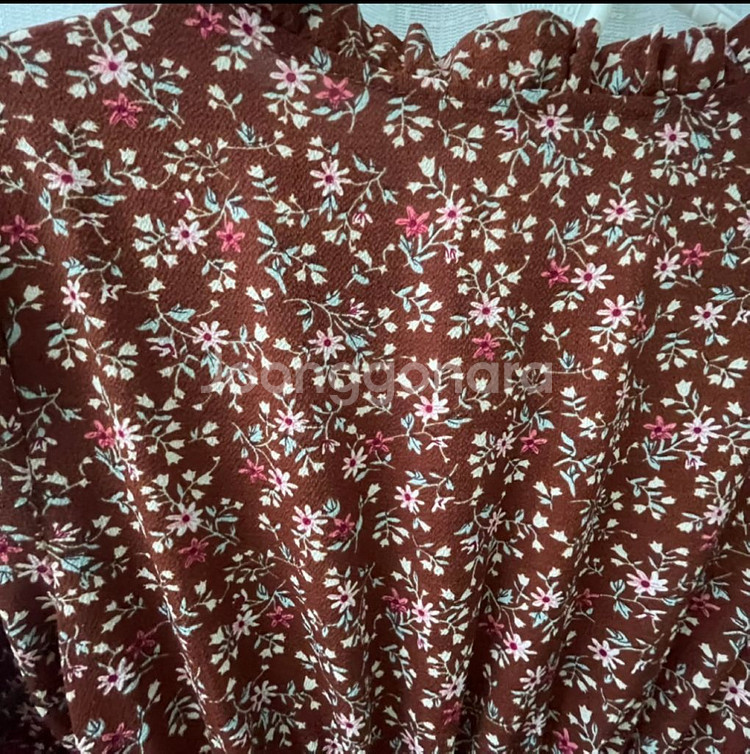 원피스정리)진브라운 플라워패턴 원피스--5