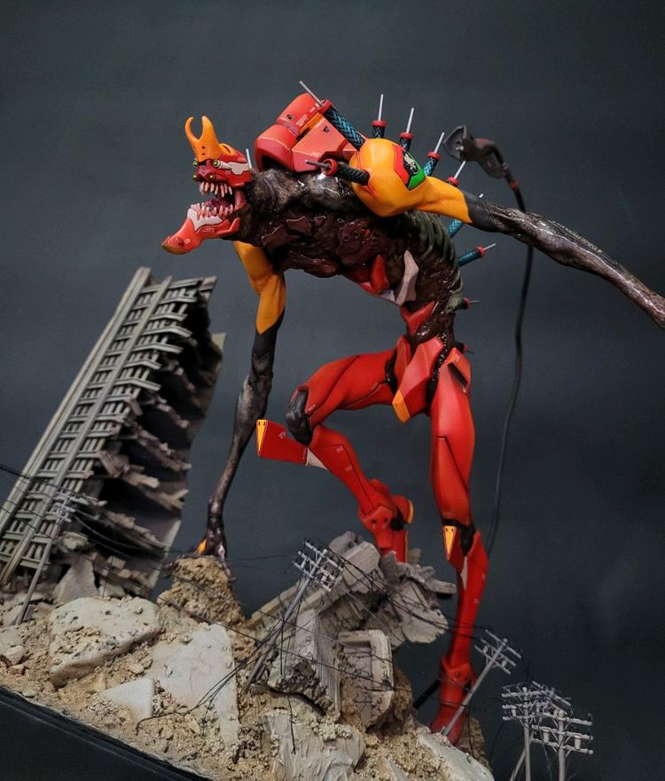 에반게리온 2호기 비스트레진 도색작--7