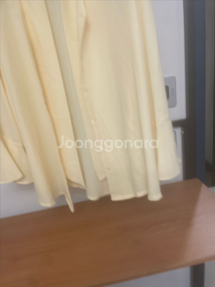 노란색 7부 소매 블라우스 프리사이즈--0