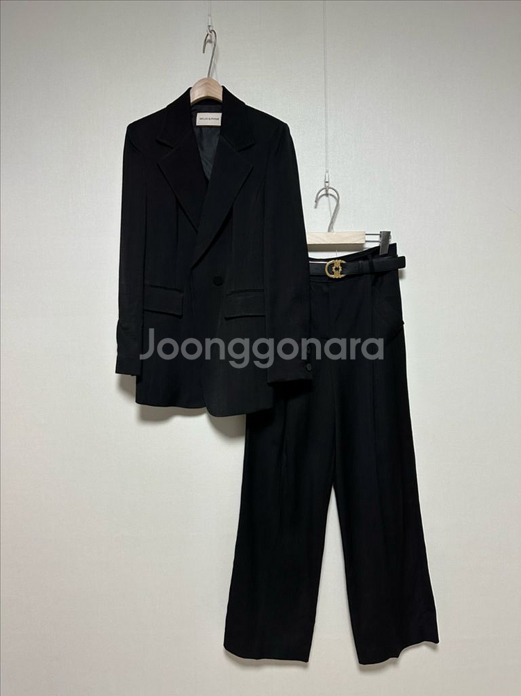 모조에스핀 자켓+금장벨트 와이드팬츠 셋업--0