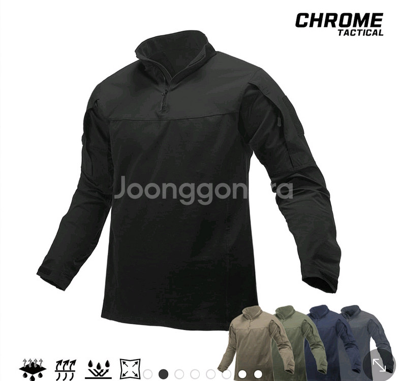 크롬택티컬 컴뱃셔츠 블랙 S(95) 택포 25,000--0