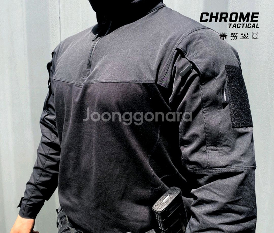 크롬택티컬 컴뱃셔츠 블랙 S(95) 택포 25,000--1