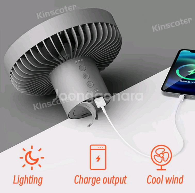캠핑 팬, 선풍기 충전식 10000mAh- 새상품--1