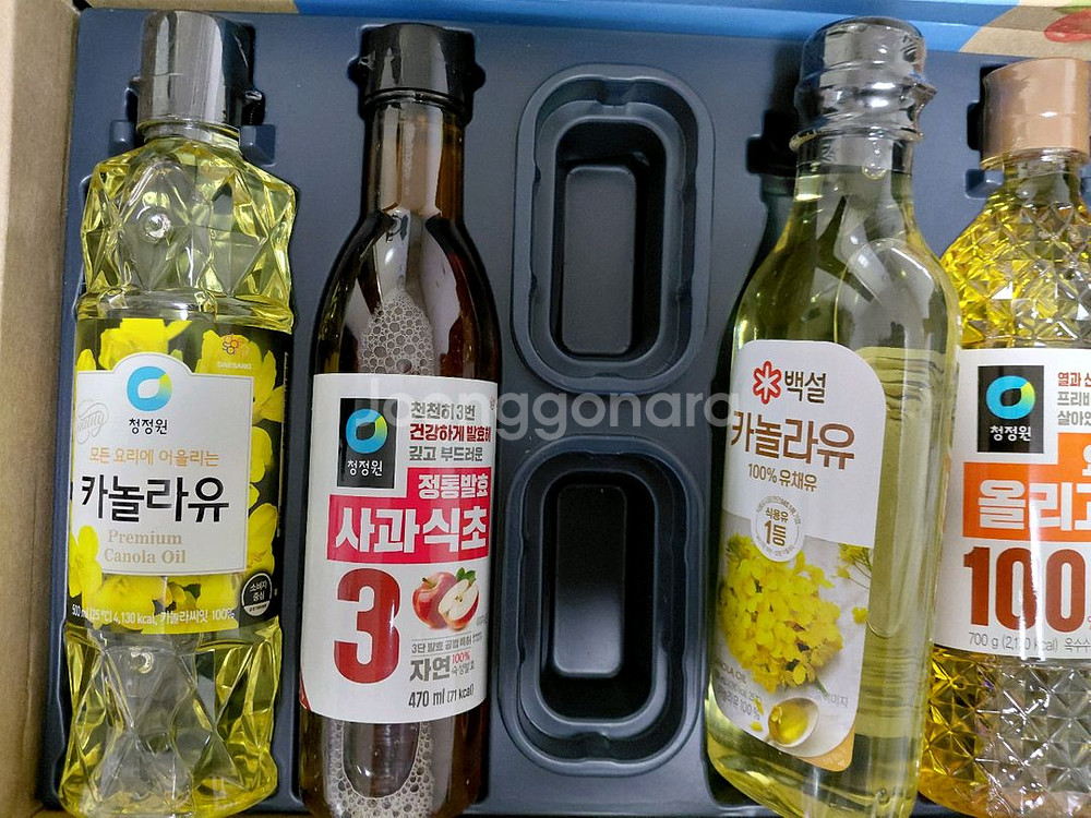 18,990원/무료배송/청정원 카놀라유+사과식초+올리--0