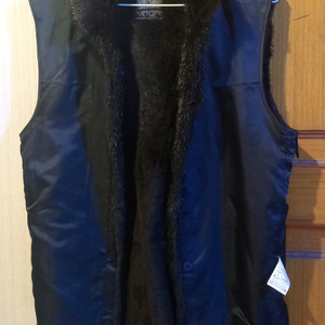 여성 블랙 토끼털/머스크랫퍼 조끼 95