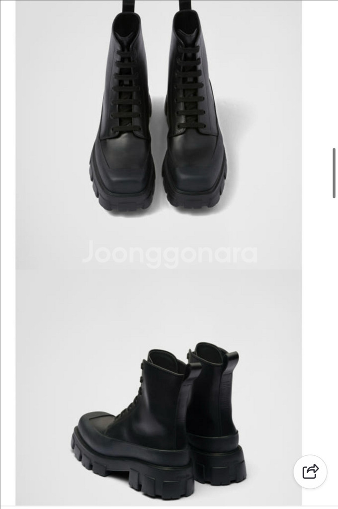 프라다 레더 부티 워커 부츠 UK8사이즈 270사이즈--2