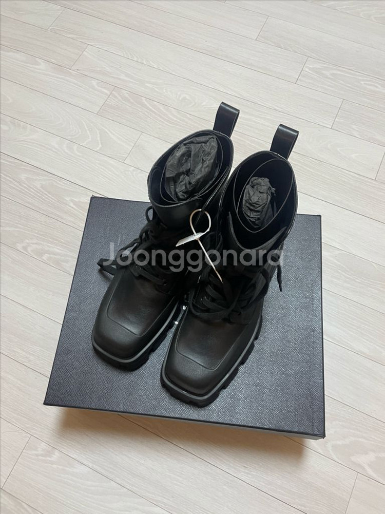 프라다 레더 부티 워커 부츠 UK8사이즈 270사이즈--8