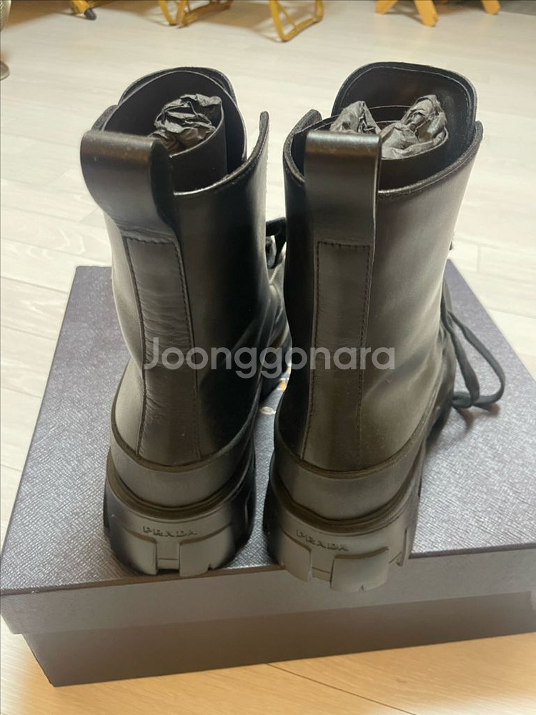 프라다 레더 부티 워커 부츠 UK8사이즈 270사이즈--5