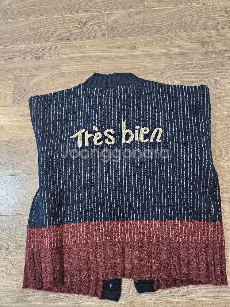 리미떼두두 네이비 플라워 니트가디건 XL사이즈--3