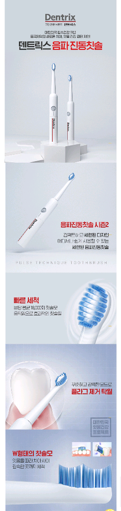 (택포)덴트릭스 음파칫솔 (본체1개 + 솔2개) 새제품--1