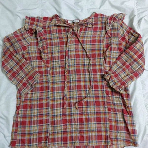 레드체크 봄가을블라우스 55 타탄체크