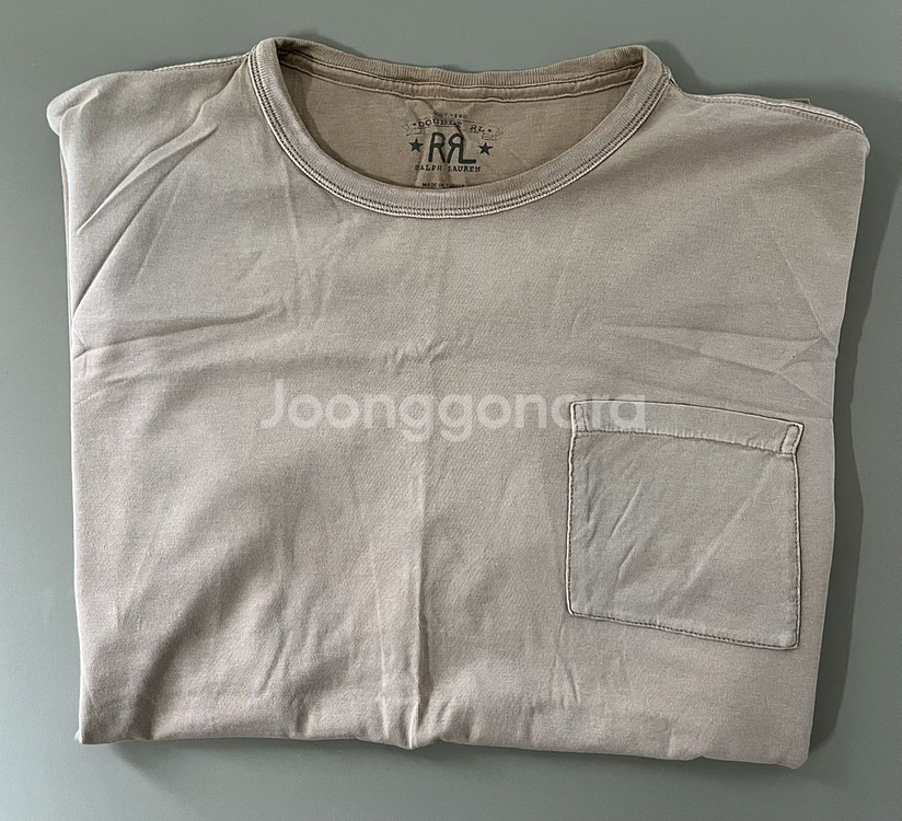 RRL 가먼트다이 포켓 티셔츠--1