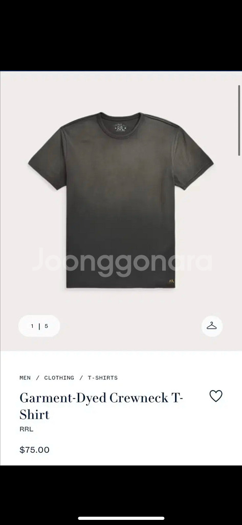 RRL 가먼트다이 티셔츠--0