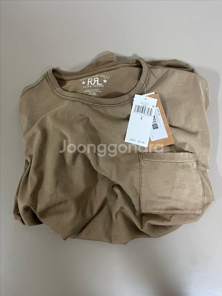 RRL 가먼트다이 포켓 티셔츠--1