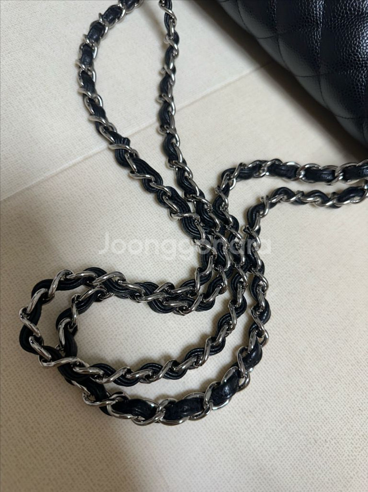 샤넬 클래식 캐비어 은장 라지--3