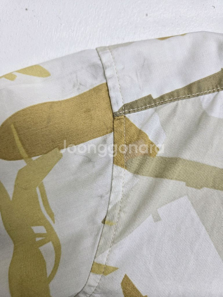 스투시 카키 비행기 패턴 반팔 셔츠--9
