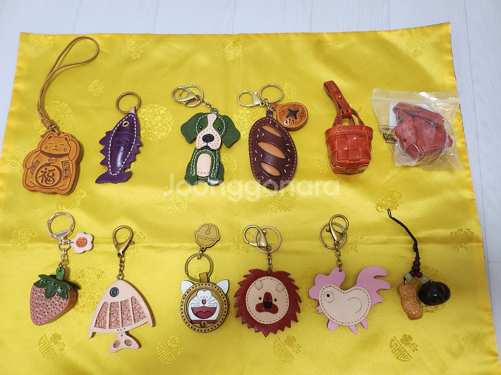 각종 소가죽 키링 겸 참--0