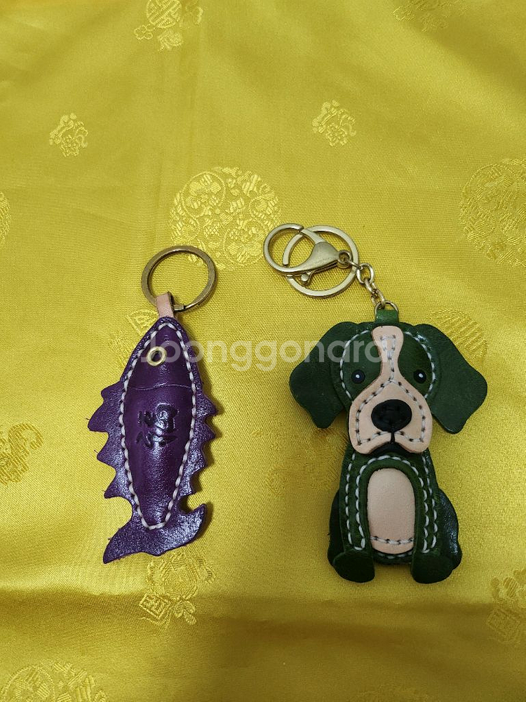 각종 소가죽 키링 겸 참--2