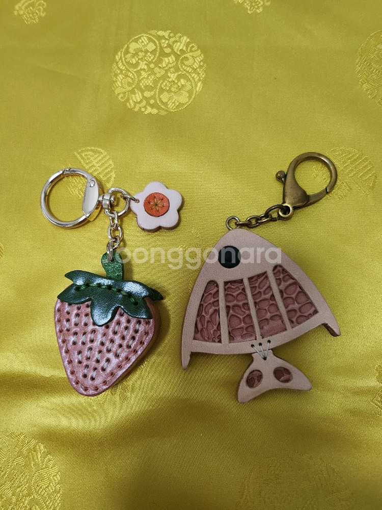 각종 소가죽 키링 겸 참--4