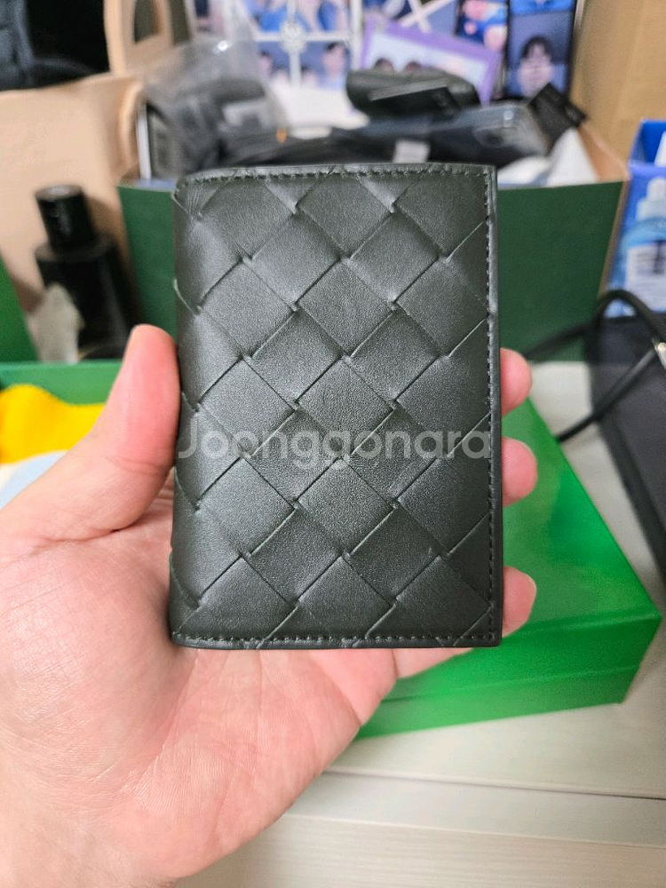 보테가베네타 인트레치아토 카드지갑 다크그린 민트급--0