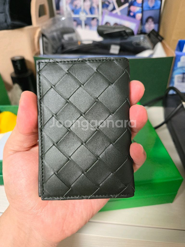 보테가베네타 인트레치아토 카드지갑 다크그린 민트급--1