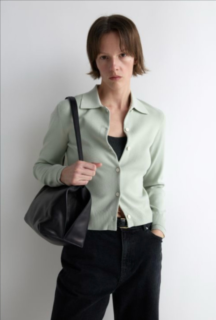 포터리 하프 밀라노 폴로 가디건 민트 M--0