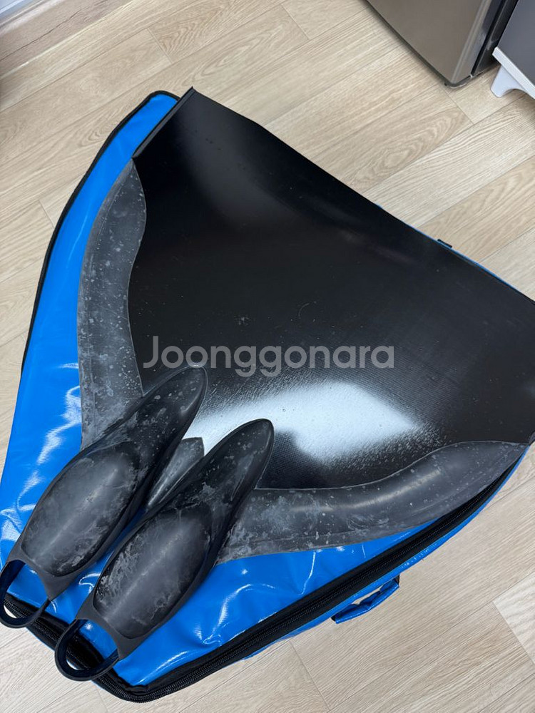 샤크핀 모노핀 275사이즈 올블랙 + 몰차 핀가방--0