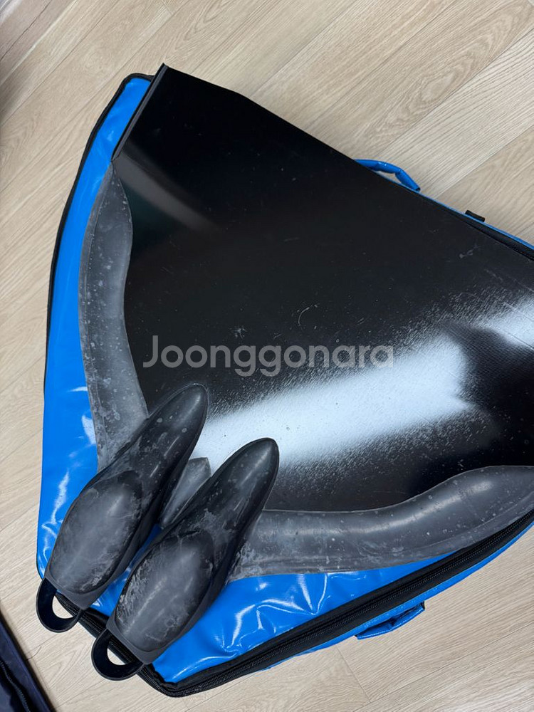 샤크핀 모노핀 275사이즈 올블랙 + 몰차 핀가방--1