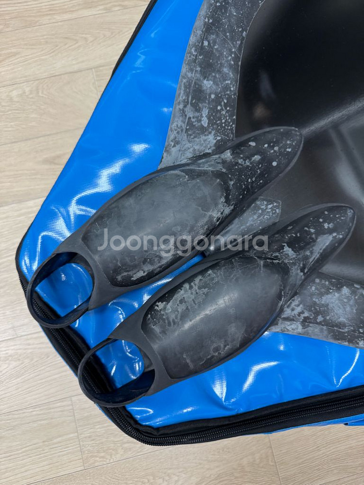 샤크핀 모노핀 275사이즈 올블랙 + 몰차 핀가방--3