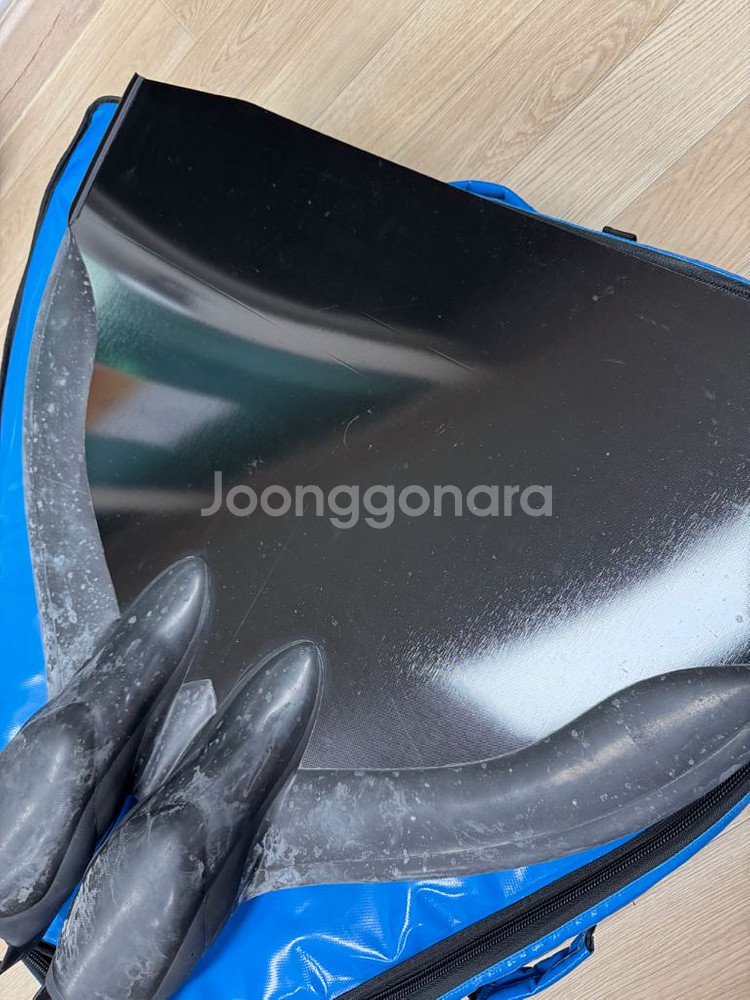 샤크핀 모노핀 275사이즈 올블랙 + 몰차 핀가방--2