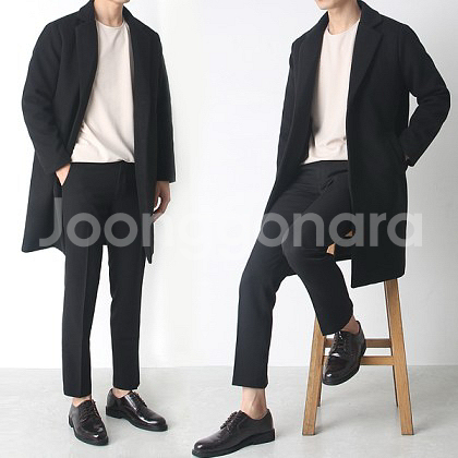 마인드브릿지 울혼방세미오버싱글코트 남자겨울코트--0