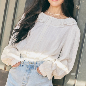유어네임히얼 레이스 더블 카라 블라우스 새상품