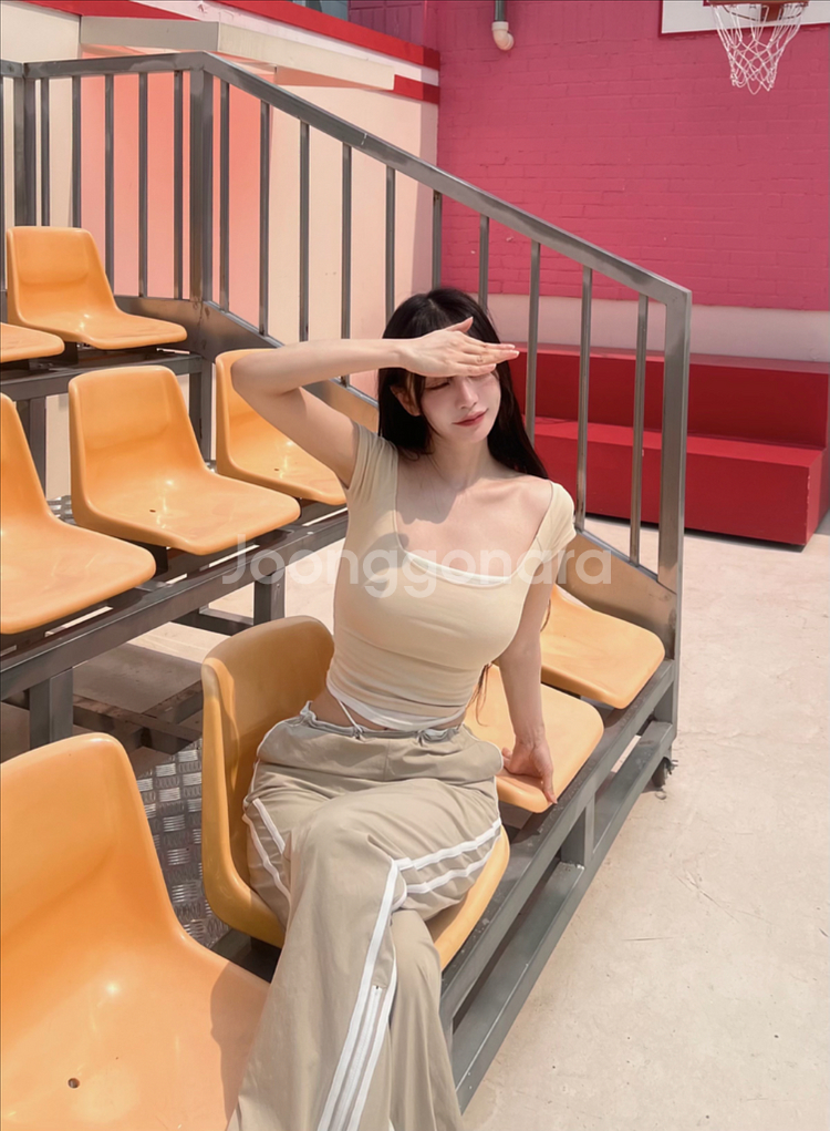 카인다미 제니 트레이닝 팬츠 베이지--2